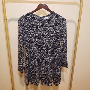 Knox Rose Women Floral Dress Boho Cottagecore Tiered Black Whimsigoth Witchy emo